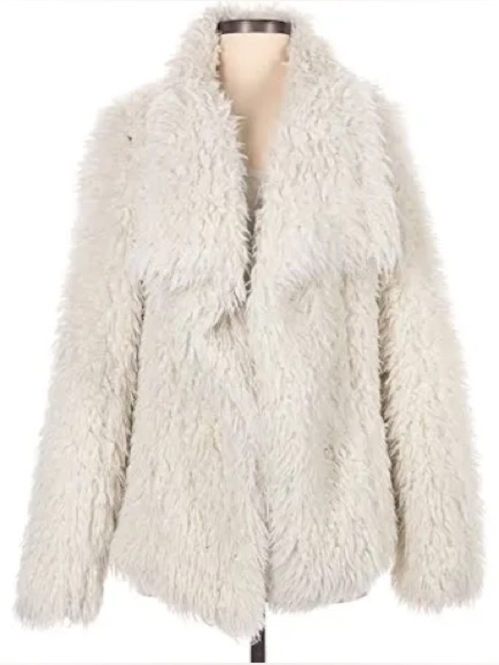 Hollister Cream Faux Shag Teddy Jacket women’s size medium